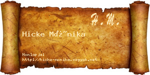 Hicke Mónika névjegykártya